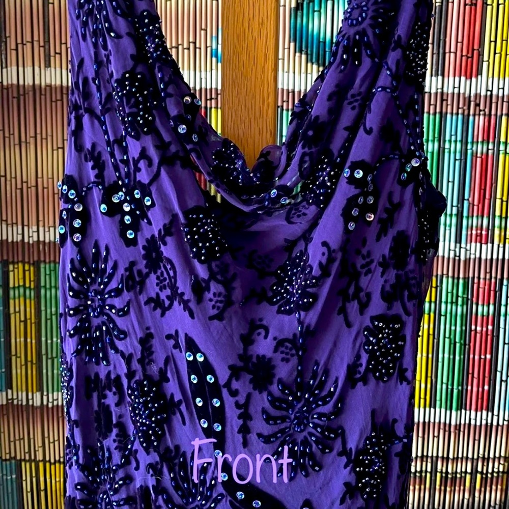 Gorgeous beaded purple formal(ish) full length dress! :)